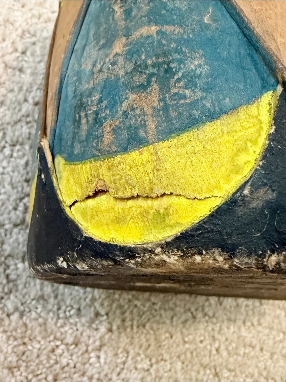 Vintage Cochiti Pueblo Native American Painted Rawhide Wood Hand Drum 7.5